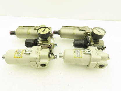 SMC AR40-N04-Z Regulator Filter Lubricator Assembly 1/2" NPT 125 psi Lot of 2