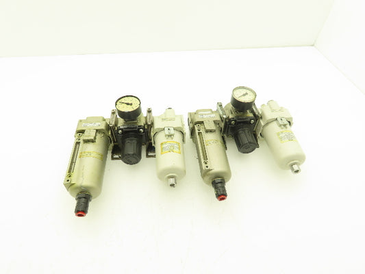 SMC AR40-N04-Z Regulator Filter Lubricator Assembly 1/2" NPT 125 psi Lot of 2