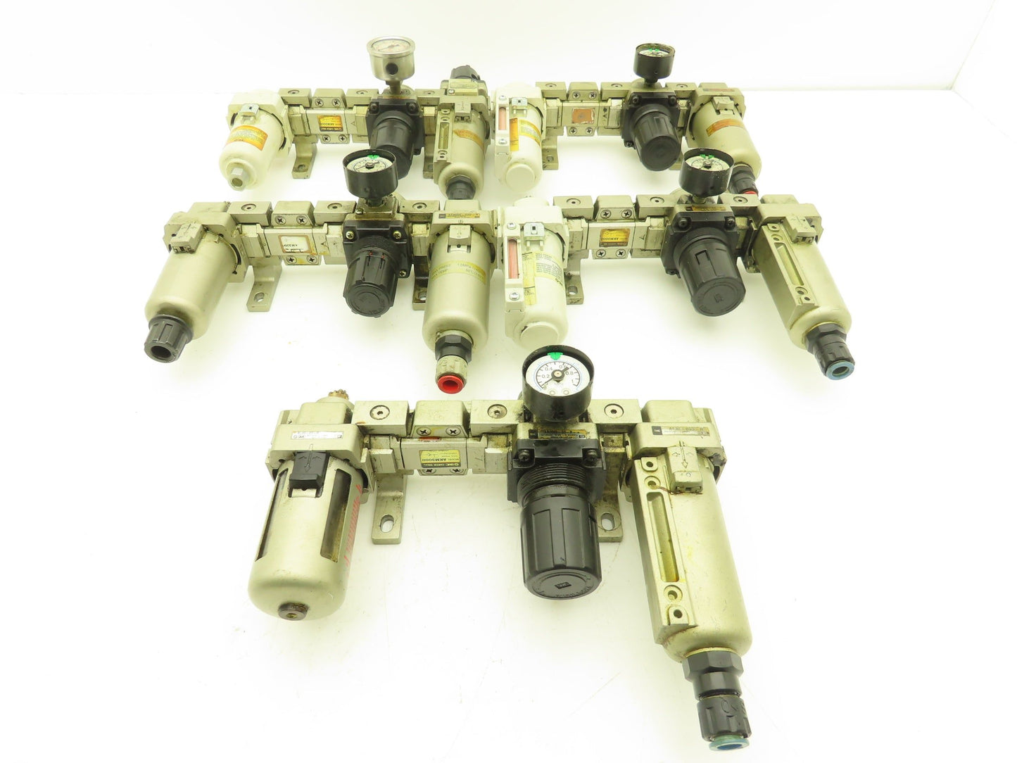 SMC Pneumatic Air Filter Regulator Check Valve Lubricator Assembly Lot of 5