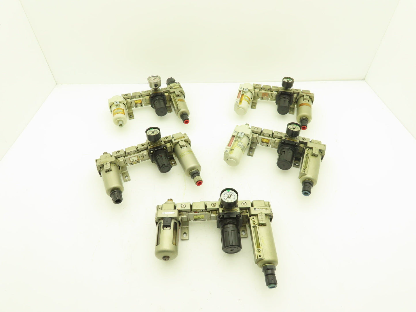 SMC Pneumatic Air Filter Regulator Check Valve Lubricator Assembly Lot of 5