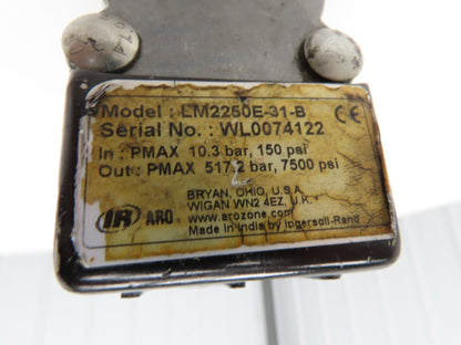 Ingersoll Rand ARO LM2250E-31-B Pneumatic 50:1 Grease Pump 120Lb Drum 27" Tube