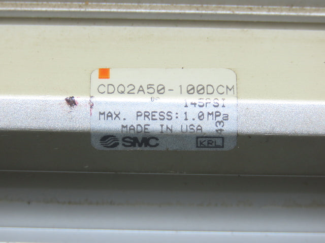 SMC CDQ2A50-100DCM Pneumatic Air Cylinder 50mm Bore 100mm Stroke 145psi