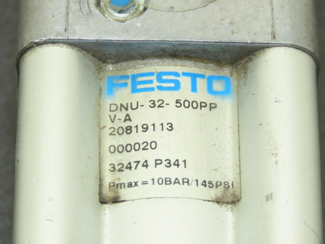 Festo DNU-32-500PPV-A Pneumatic Air Cylinder 32mm Bore 500mm Stroke 145psi