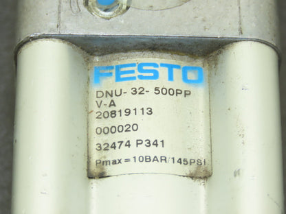 Festo DNU-32-500PPV-A Pneumatic Air Cylinder 32mm Bore 500mm Stroke 145psi