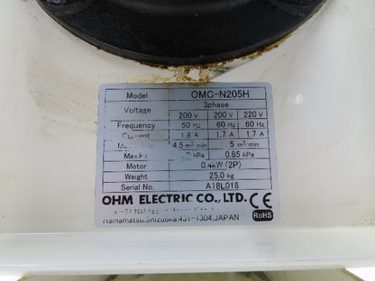 OHM Electric OMC-N205H Mistcatch Oil Mist Catch Collector Non Filter 0.4kw 220V