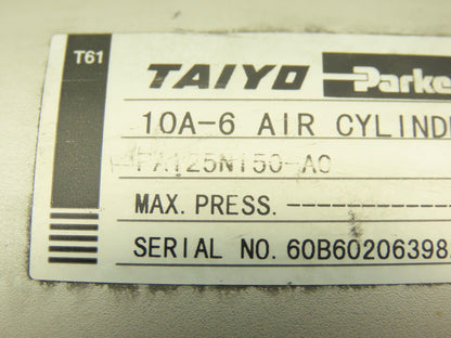 Parker FA125N150A0 Pneumatic Air Cylinder 125mm Bore 150mm Stroke 145psi