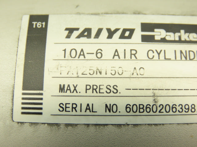 Parker FA125N150A0 Pneumatic Air Cylinder 125mm Bore 150mm Stroke 145psi