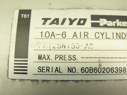 Parker FA125N150A0 Pneumatic Air Cylinder 125mm Bore 150mm Stroke 145psi