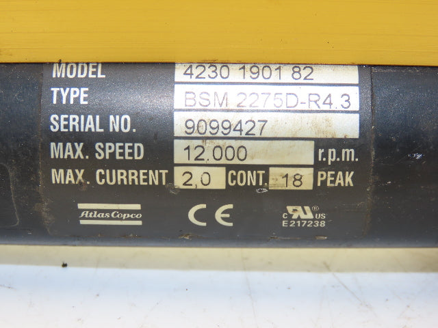 Atlas Copco 4230 1901 82/BSM 2275D-R4.3 Nutrunner 1/2" Nut Driver 23" Overall