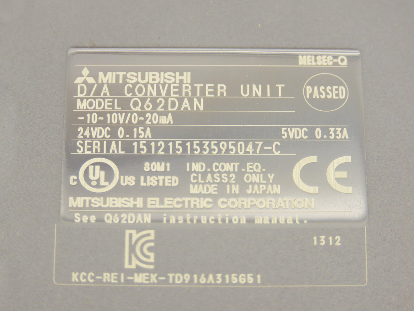 Mitsubishi Q62DAN Melsec-Q CPU Data Converter Unit