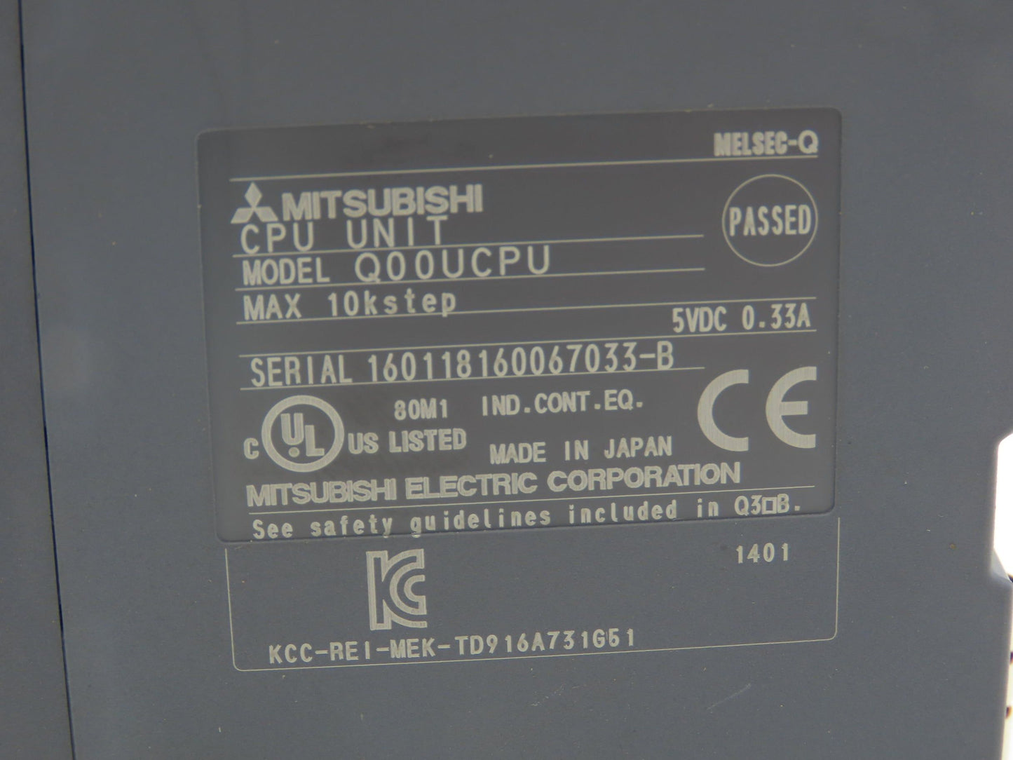 Mitsubishi Q00UCPU Melsec-Q Universal Programmable Logic Controller