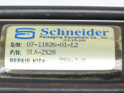 Schneider SLA-2X28 Pneumatic Air Cylinder 2" Bore 28" Stroke 250psi