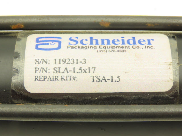 Schneider SLA-1.5X17 Pneumatic Air Cylinder 1.5" Bore 17" Stroke 250psi