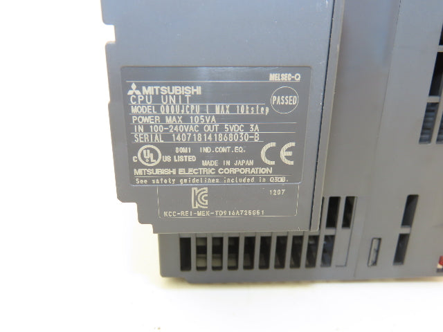Mitsubishi Q00UJCPU Melsec-Q Universal Programmable Logic Controller 10kstep