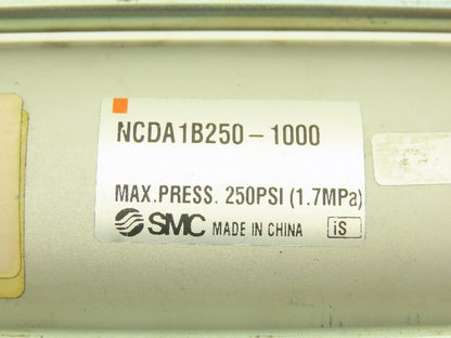 SMC NCDA1B250-1000 Pneumatic Air Cylinder 2.5" Bore 10" Stroke 250psi