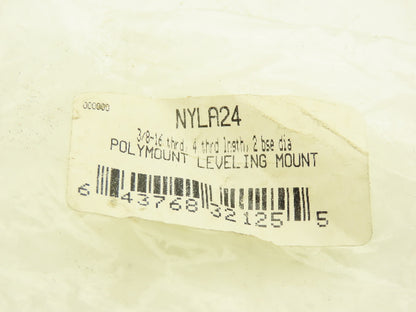 NYLA24 Polymount Leveling Feet Mount 3/8-16 Thread 5" Long 2" Base Lot of 8