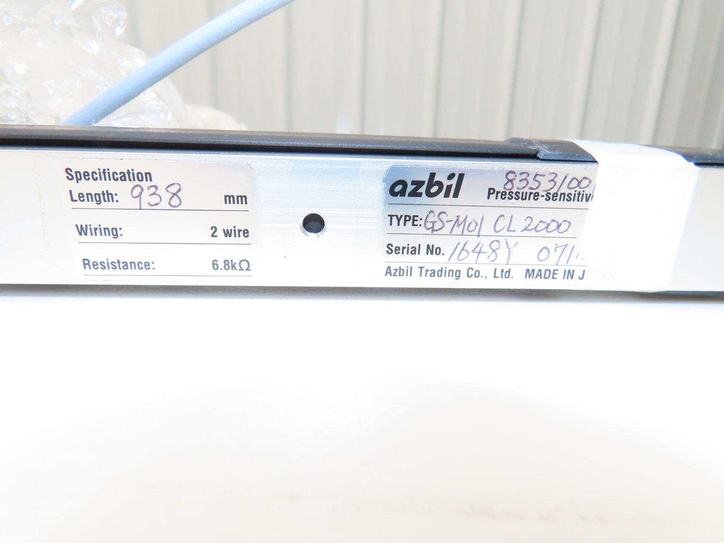 DMG Mori Azbil GS-M01-CL2000 Rubber Tape Switch Pressure Sensing 938mm E66875A02