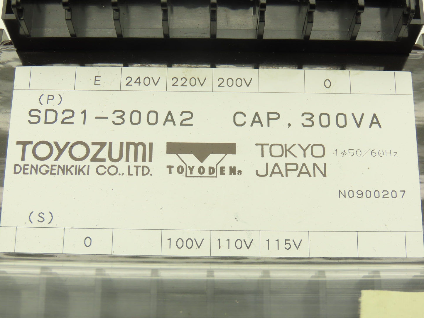 Toyozumi SD21-300A2 Stepdown Control Transformer 300va HV 240 LV 115 Lot of 2