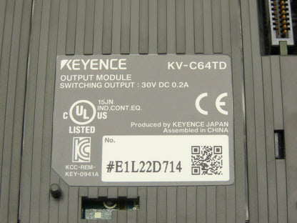 Keyence KV-C64TD Output Module MOSFET Sink 64-Point