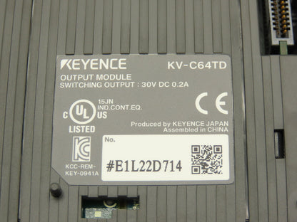 Keyence KV-C64TD Output Module MOSFET Sink 64-Point