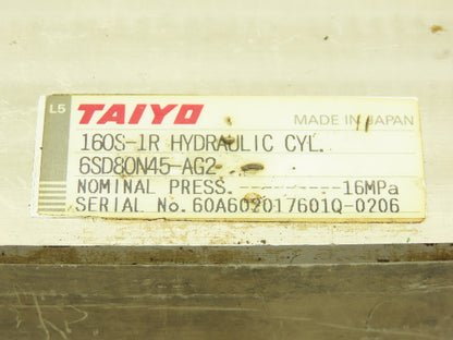Taiyo 160S-1R Hydraulic Cylinder 80mm Bore 45mm Stroke 2300psi