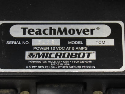Microbot TCM Teachmover Robot With Teach Pendant Remote 12VDC