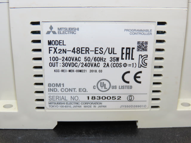Mitsubishi Electric FX2N-48ER-ES Melsec Programmable Controller PLC Input Output