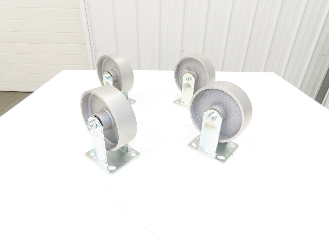 Cast Iron Rigid Caster Wheel 6" Lot of 4