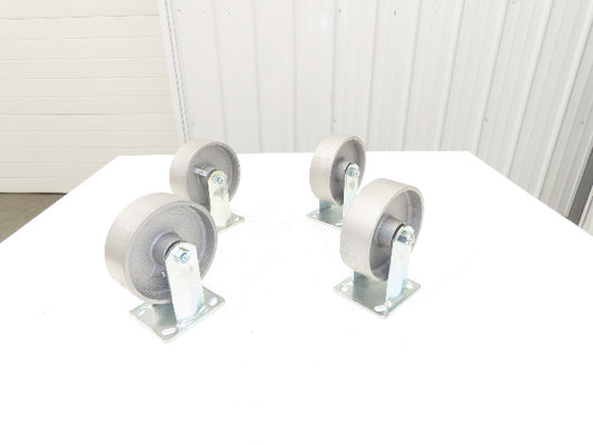 Cast Iron Rigid Caster Wheel 6" Lot of 4