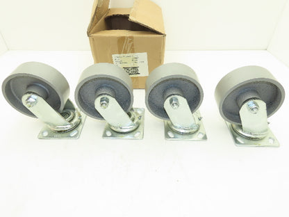 Cast Iron Swivel Caster Wheel 5" Lot of 4