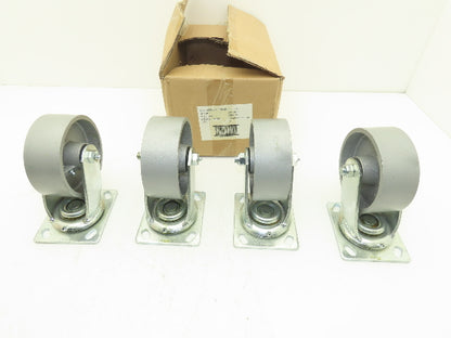 Cast Iron Swivel Caster Wheel 5" Lot of 4