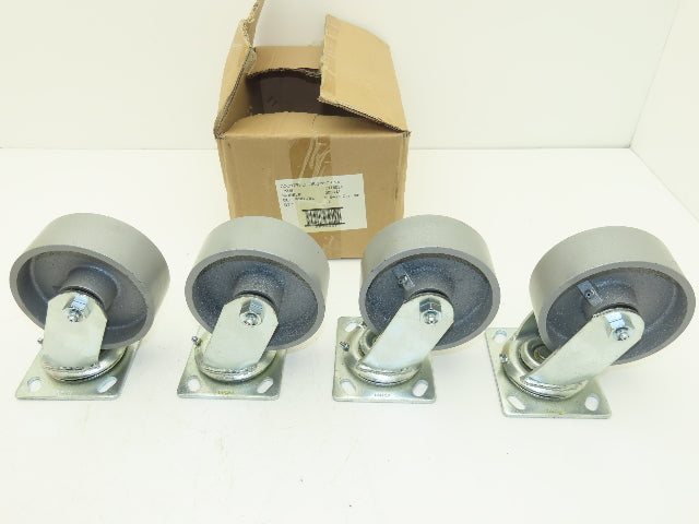 Cast Iron Swivel Caster Wheel 5" Lot of 4