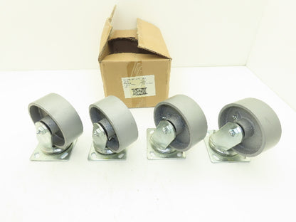 Cast Iron Swivel Caster Wheel 5" Lot of 4