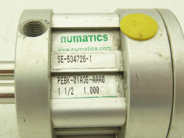 Numatics PEBK-01A3B-AAA0 Pneumatic Air Cylinder 1.5" Bore 1"Stroke Non-Rotating