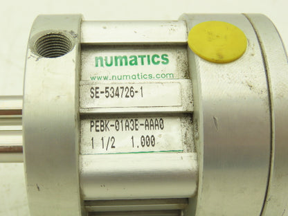 Numatics PEBK-01A3B-AAA0 Pneumatic Air Cylinder 1.5" Bore 1"Stroke Non-Rotating