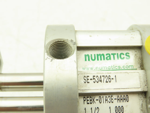 Numatics PEBK-01A3B-AAA0 Pneumatic Air Cylinder 1.5" Bore 1"Stroke Non-Rotating