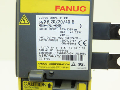 Fanuc A06B-6240-H306 Servo Amplifier 200V 3Ph 550Hz Out