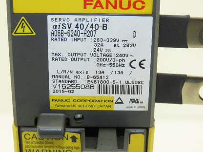 Fanuc A06B-6240-H207 Servo Amplifier 200V 3Ph 550Hz Out
