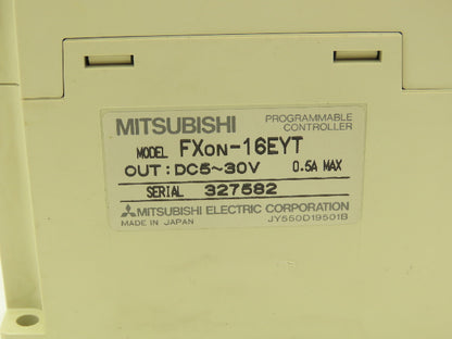 Mitsubishi Electric FX0N-16EYT Melsec PLC Transistor Block Expansion Block