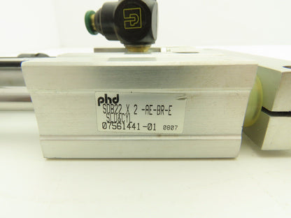 PHD SDB22X2-AE-BR-E-H Pneumatic Thruster Guided Air Cylinder Slide 2" Stroke