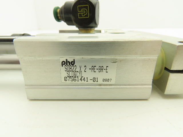 PHD SDB22X2-AE-BR-E-H Pneumatic Thruster Guided Air Cylinder Slide 2" Stroke