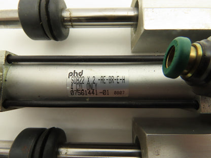 PHD SDB22X2-AE-BR-E-H Pneumatic Thruster Guided Air Cylinder Slide 2" Stroke