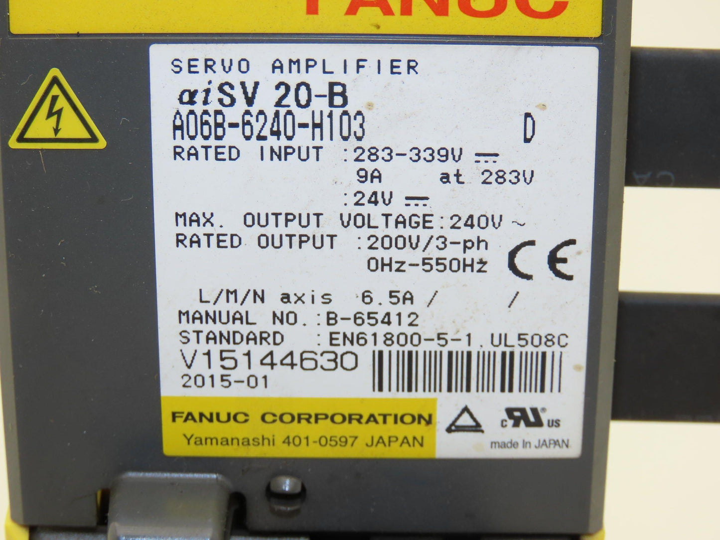 Fanuc A06B-6240-H103 Servo Amplifier 200V 3Ph 550Hz Out