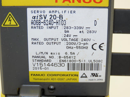 Fanuc A06B-6240-H103 Servo Amplifier 200V 3Ph 550Hz Out