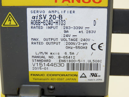 Fanuc A06B-6240-H103 Servo Amplifier 200V 3Ph 550Hz Out