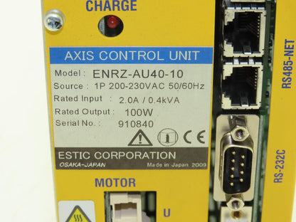 Estic ENRZ-AU40-10 Axis Control Unit Servo Drive 100W Out 1Ph 230VAC 2A In