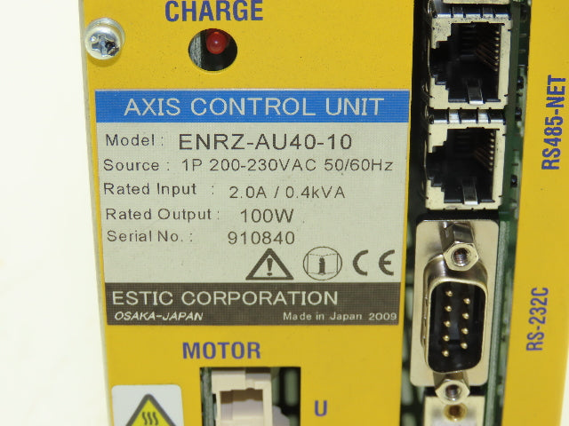 Estic ENRZ-AU40-10 Axis Control Unit Servo Drive 100W Out 1Ph 230VAC 2A In