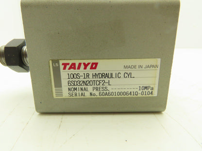 Taiyo 6SD32N20TCF2-L Hydraulic Cylinder 32mm Bore 20mm Stroke 1450psi 100S-1R