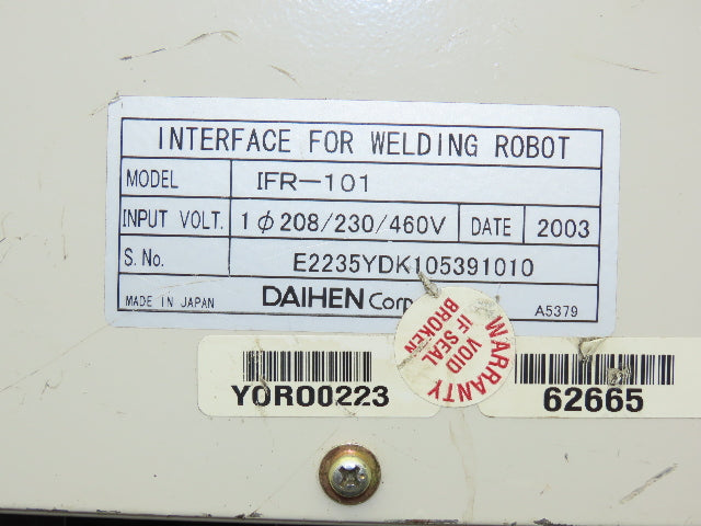 Daihen IFR-101 Interface For Welding Robot 208/230/460v 1ph