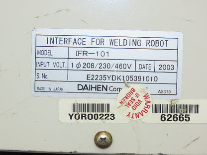 Daihen IFR-101 Interface For Welding Robot 208/230/460v 1ph